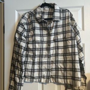 Brixton Black and White Plaid Shirt Jacket